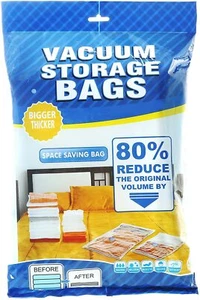 Vacuum Storage Bag Space Saving Storage Bags w/ Free Hand Pump Large Size, 6pack - Picture 1 of 5