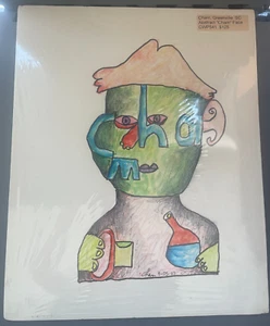 Pintura abstracta original sobre cara de cham de papel 2007 sellada 16" x 20" - Imagen 1 de 6