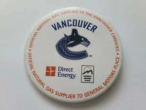 VANCOUVER CANUCKS NHL" DIRECT ENERGY ''OFFICIAL NATURAL GAS SUPPLIER" BUTTON. - Picture 1 of 3