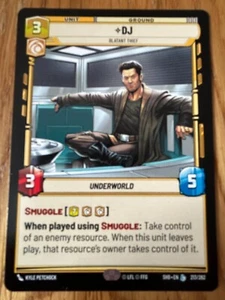STAR WARS UNLIMITED TCG SHADOWS OF THE GALAXY LEGENDARY CARD: DJ - BLATANT THIEF - Picture 1 of 1