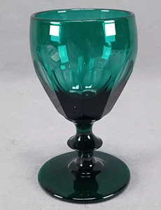 19th Century British "Bristol Green" Petal Cut Wine Glass Circa 1830-1850 - Picture 1 of 10