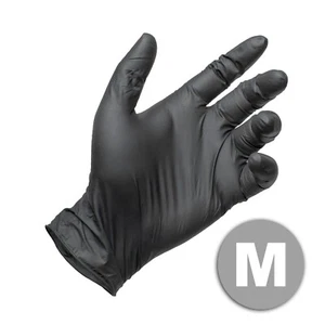 Medium - 200 Pcs Black Nitrile Powder Free Medical Exam Tattoos Piercing Gloves - Picture 1 of 6