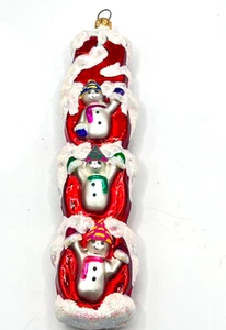 Christopher Radko Millenium Magic Glass Christmas Ornament 6” Snowman Year 2000 - Picture 1 of 4