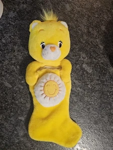 Vtg Care Bears Sunshine Bear Christmas Stocking Yellow Plush Y2k Holidays 2004 - Picture 1 of 7