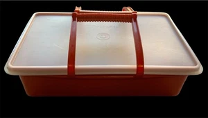 Vintage Tupperware Tuppercraft Cucito Artigianale Organizzatore 1421-7 1423-7 con Manici - Foto 1 di 13