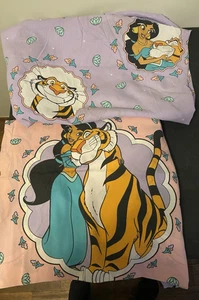Vintage Disney Aladdin Jasmin & Rajah Twin Size Laken Set Spannbetttuch & Oberbettlaken - Bild 1 von 4