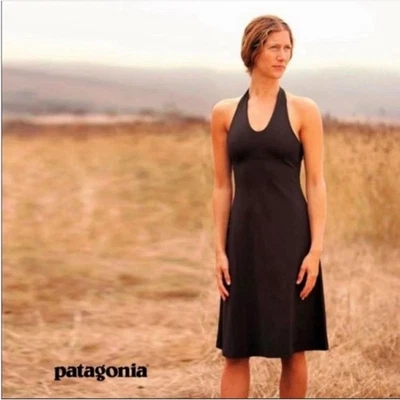 Vestido halter para mujer Patagonia Iliana hasta la rodilla XS negro Foto 1 de 4