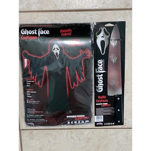 NIÑO 25 ANIVERSARIO GRITO PELÍCULA HALLOWEEN DISFRAZ Y CUCHILLO DE LUJO TALLA M - Imagen 1 de 4