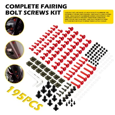195x красный полный комплект болтов обтекателя винты для Honda GROM MSX125 2013-2018 - Изображение 1 из 4