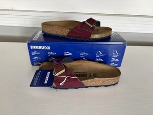 Birkenstock Madrid BF Mules Two Tone Wine Sandals Slides Shoe, Sz 35 Eu, 4 L US - Picture 1 of 9