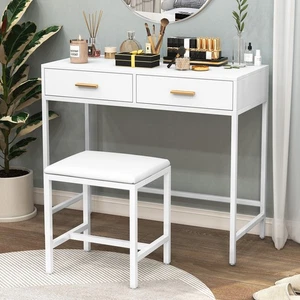 Schreibtisch Computertisch Bürotisch Arbeitstisch Tisch mit 2 Schubladen & Stuhl - Bild 1 von 9