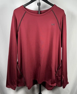 Under Armour Plus Size 3X Top Shirt Long Sleeve ColdGear Crewneck Top League Red - Image 1 of 4