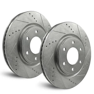 Rear Drilled & Slotted Rotors for Nissan Frontier 2005-2019 - Picture 1 of 6