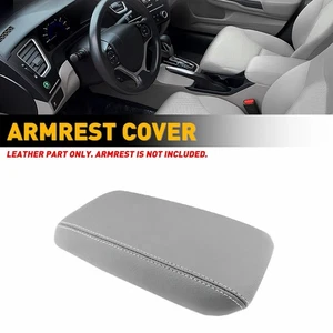 Center Console Lid Armrest Cover Leather Fits For 2012 13 14-2015 Honda Civic - Picture 1 of 12