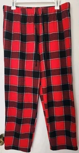 Cuddl Duds Women’s Polar Fleece Stretch Lounge PJ Pants Red Black Check Size PL - Picture 1 of 4