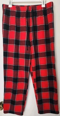 Cuddl Duds Women’s Polar Fleece Stretch Lounge PJ Pants Red Black Check Size PL - Image 1 of 4