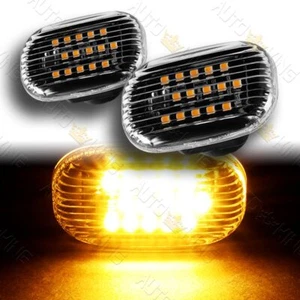 FIT TOYOTA CELICA SUPRA MR2 CLEAR LENS AMBER LED TURN SIGNAL SIDE MARKER LIGHTS - Picture 1 of 5