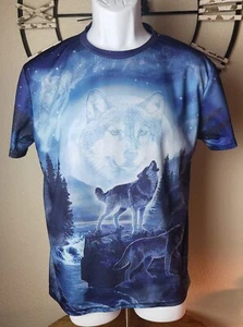 Camiseta Top Estampado Envolvente Howling Wolf Camiseta Grande - Imagen 1 de 5
