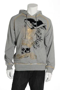 Onovo Royaluxe Herren hellgrau Totenkopf & Adler Grafik Hoodie $ 300 - Bild 1 von 5