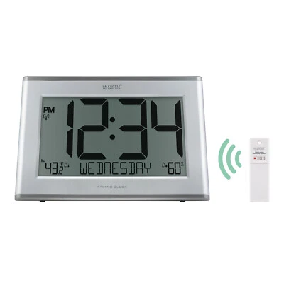 513-63867 La Crosse Technology Jumbo Atomic Digital Wall Clock with TX141TH-BV3 - Image 1 of 4