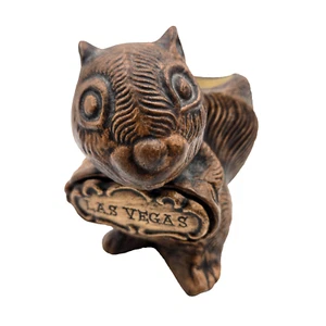Vintage Las Vegas Squirrel Planter Treasure Craft Brown Souvenir Read - Picture 1 of 11