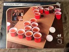 Wooden Beer Pong Foldable Shot Pong Travel Board Party Drinking Game Set