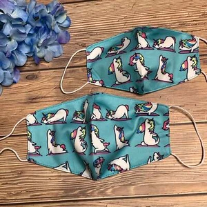 Mommy and Me Unicorn Yogacorn Face Mouth Mask - Picture 1 of 5