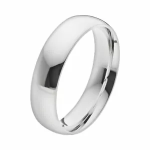 Stainless Steel Wedding Band Ring - 6mm Shiny Men's Women's Unisex Rings - Picture 1 of 1