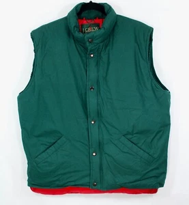 Vintage 1990's J.Crew Outfitters Goose Down Puffer Vest Deep Green Men's Large - Picture 1 of 10