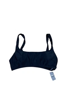 NWT aerie scoop bikini Black Swimsuit Top Size M - Picture 1 of 4