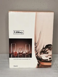 Libbey 12 Piece Top Shelf Peach Glassware Set 81282P NOS - Picture 1 of 8