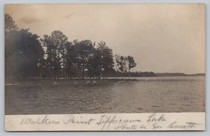 RPPC Leesburg IN Indiana - Tippecanoe Lake Walkers Point - Real Photo Postcard - Picture 1 of 2