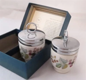 Royal Worcester Lavinia Berry Vine Pattern Pair of Egg Coddlers w/Box - Picture 1 of 4