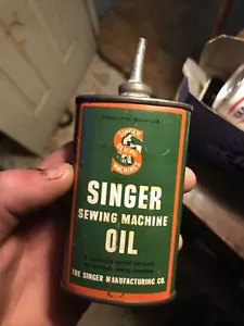 Barattolo olio vintage macchina da cucire cantante beccuccio metallo olio pratico 3 oz vuoto - Foto 1 di 8