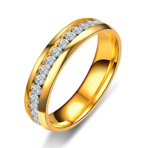Fashion Rings Wedding Ring Stainless Steel Exquisite Inlaid Cubic Ring for Women