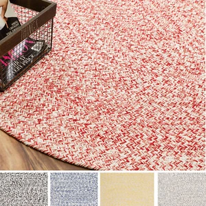 Farmhouse Braided Rug Reversible Washable Cotton Rug 2x3 to 8x10 Round Oval Rug - Picture 1 of 46