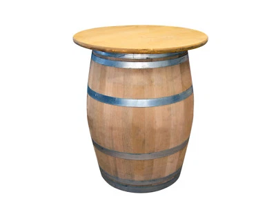 Holzfass, Fass mit Tischplatte, Tischfass, Weinfass, Stehtisch D 80cm / D 100cm - Bild 1 von 4