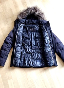 Tommy Hilfiger Daunenjacke Jacke Damen schwarz Gr. L mit Fell Kapuze - Bild 1 von 4