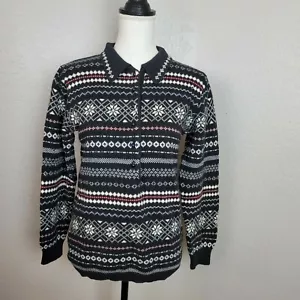 Esprit Collection Maglione Vintage Misto Lana Bottoni Nero Fiocco di Neve Donna S - Foto 1 di 10