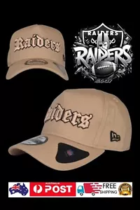 OAKLAND LAS VEGAS RAIDERS NFL NEW ERA 9FORTY BEIGE SNAPBACK CAP HAT LA NY NBA - Picture 1 of 4