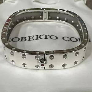 Roberto Coin Pois Moi square double row silver 925 bracelet Ruby Medium lot - Picture 1 of 5