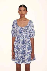 STAUD MINI FAYE KLEID BLAUE LEINWAND - NEU MIT ETIKETT - MEDIUM - Bild 1 von 6