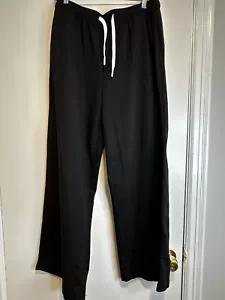 NWT Women’s Pinspark Black Wide Leg Lounge Pants XL. Soft. Flowy. Pockets. - Picture 1 of 13