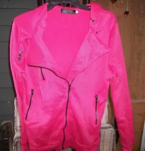 Yibailian Damen Sweatshirt rosa ultra süß asymmetrisch Reißverschluss Gr. XXL NEU! - Bild 1 von 6