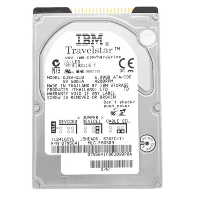 IBM DJSA-210 6GB 4200Rpm IDE/ATA 2,5'' Zoll 07N5641 - Bild 1 von 4