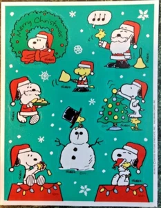 Hallmark Aufkleber Vintage Peanuts Snoopy Weihnachten Ace Hundehütte Lichter - Bild 1 von 1