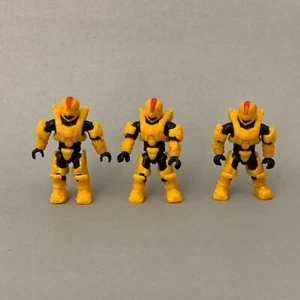 Mega Blok Bloks Halo Spartan Figures Yellow Black Red Lot of 3 - Picture 1 of 2