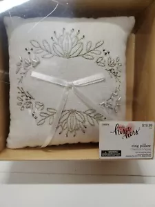 His & Hers "Happily Ever After" Ring Pillow Hobby Lobby New Style 1590876 - Picture 1 of 8