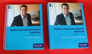 KAPLAN Investment Adviser Securities Law Exam Manual & Notes Set SERIES 65 10th - Picture 1 of 4
