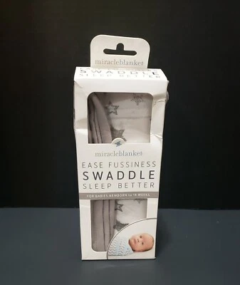 Manta milagrosa envoltura para bebé recién nacido, estrellas grises 100 % algodón Foto 1 de 4